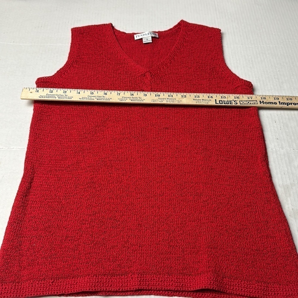 Vintage90’s Pendleton Red Knit Twinset | Cardigan + Shell · Quiet Luxury Capsule - Picture 7 of 16